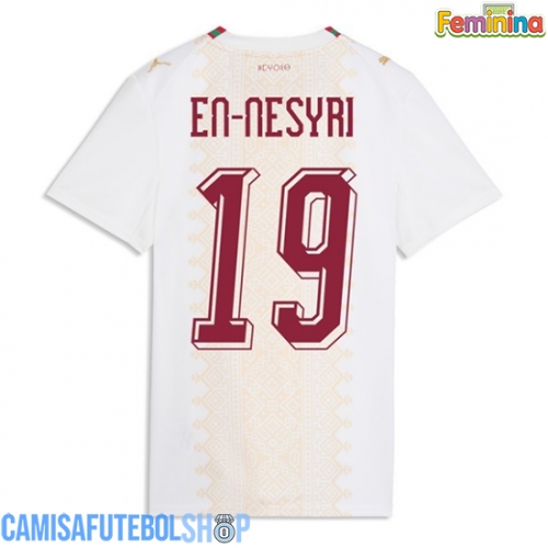 Camisa de time de futebol Marrocos Youssef En-Nesyri #19 Replicas 2º Equipamento Feminina Mundo 2026 Manga Curta